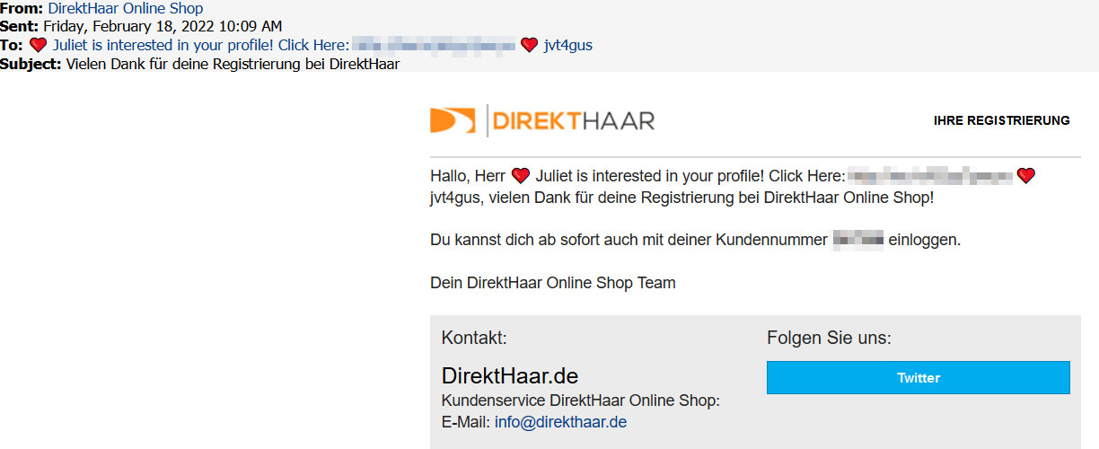 Spam Mail Beispiel